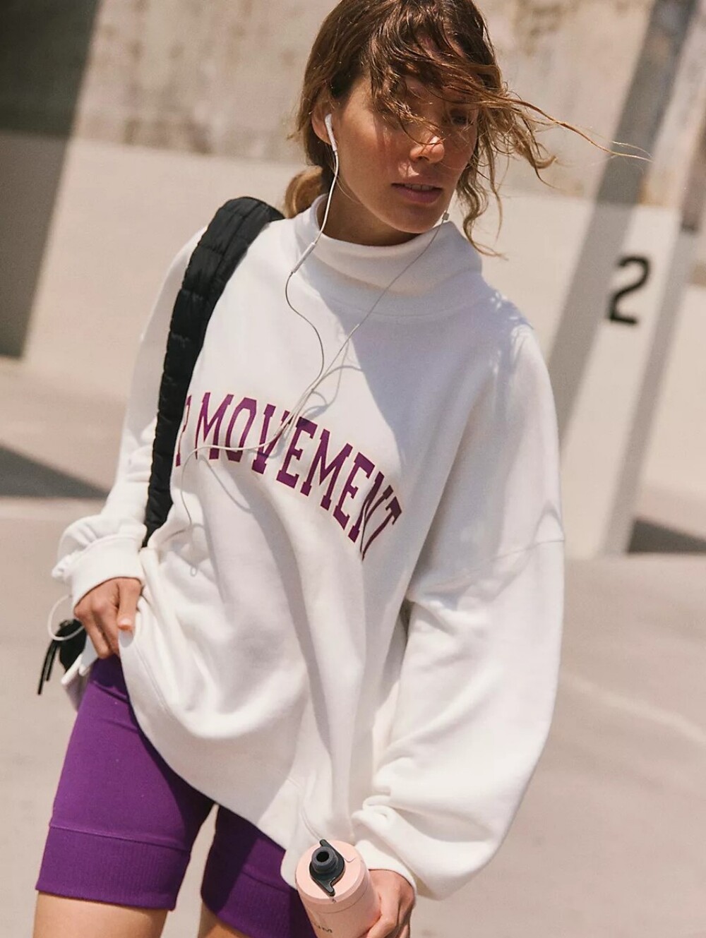 Free People Victory Sweatshirt FP Movement Varsity spellout White women's large